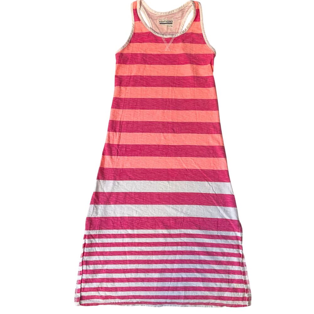 Basic Edition Big Girl Maxi Dress size M (7/8) Sleeveless Slit Side Stretch Pink